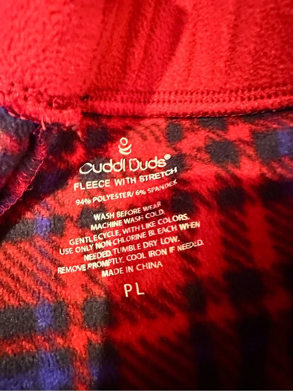 Cuddl Duds Red and Black Plaid Lounge Pants